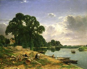På Themsen, ca 1870 (olja på duk) av William W. Gosling