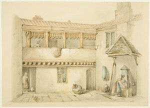 Barnstaple Almshouses, Old Market (penna och akvarell på papper)