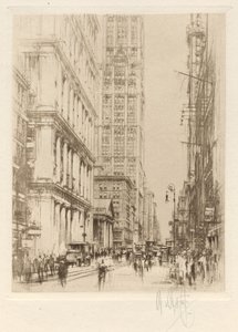 Lower Broadway, Down-town New York av William Walcot