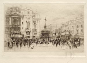 Piccadilly Circus, vy mot Lower Regent Street, med Criterion Theatre bakom av William Walcot