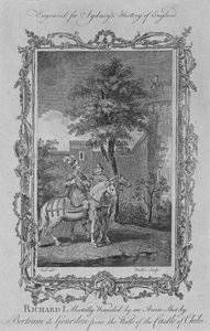 Richard I dödligt sårad av en pil skjuten av Bertram de Gourdon från Walls of the Castle of C