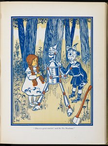 Dorothy, plåtträmannen och fågelskrämman.