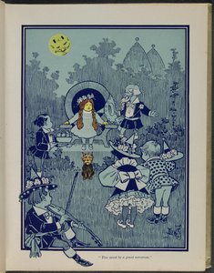 "Du måste vara en stor trollkvinna", illustration från "Den underbara trollkarlen från Oz" av Lyman Frank Baum