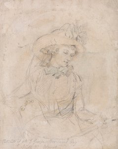 Porträttstudie av Mrs George Morland av William Ward