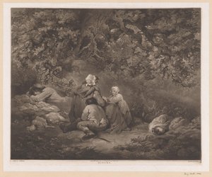 Vilande familj i en skog Gips (titel på objekt) av William Ward