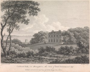 Cadland Park, i Hampshire, säte för Robert Drummond, Esquire (utgiven av W. Watts); sida 56 (volym ett) av William Watts