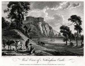 Västervy av Nottingham Castle, Nottinghamshire, 1776
