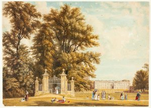 Ingång till Avenue från Clare Hall Piece, Cambridge av William Westall