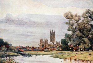 Canterbury from the Meadows (färg litho) av William Wiehe Collins