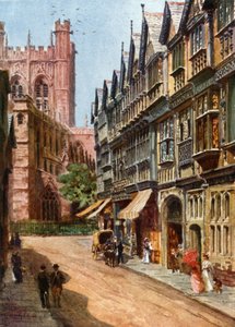 Chester, St. Werburgh Street (färg litho)