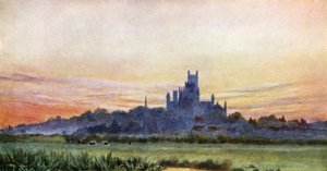 Ely from the Fens (färg litho) av William Wiehe Collins