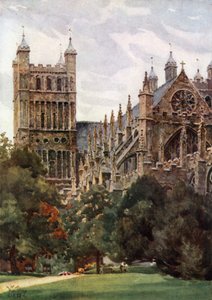 Exeter från Palace Gardens (färg litho) av William Wiehe Collins