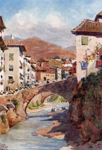 Granada, Calle del Darro (färg litho)