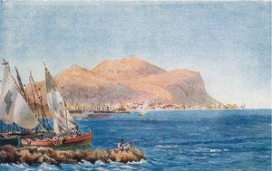 Palermo. Monte Pellegrino (färg litho)