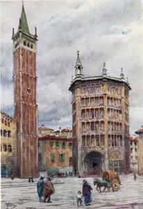 Parma. Katedralen och dopkapellet (färg litho)