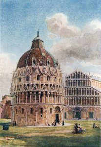 Pisa. Baptisteriet (färg litho) av William Wiehe Collins