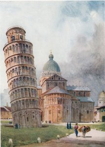 Pisa. Campanile och Duomo (färg litho) av William Wiehe Collins