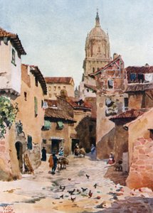 Salamanca, en gammal gata (färg litho)