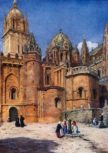 Salamanca, den gamla katedralen (färg litho) av William Wiehe Collins