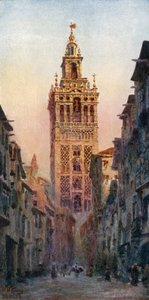 Sevilla, Giralda-tornet (färg litho)