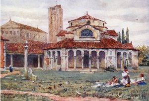 Torcello. Sta Fosca och katedralen (färg litho) av William Wiehe Collins