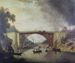 Cast Iron Bridge nära Coalbrookdale, ca 1780