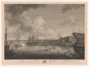 Utsikt över Deptford-varvet (...) Utsikt över Royal Dock Yark i Deptford (...) (titel på objekt)
