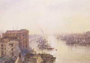 Poolen från Adelaide Hotel, London Bridge av William Wyld