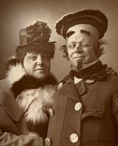 Harry Nicholls och Herbert Campbell, brittiska skådespelare Queen and the King, 1888. av William and Daniel Downey