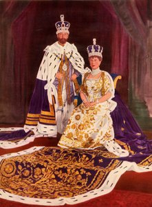 Deras majestäter kung George V och drottning Mary i sina kröningskläder, 1911, 1951.