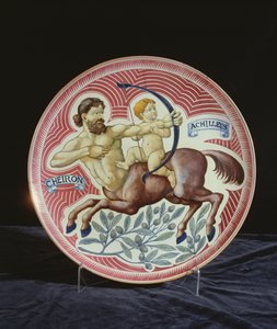 Laddare föreställande Cheiron och Achilleus (keramik) av William de Morgan