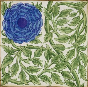 Plantera med en blå blomma av William de Morgan