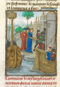 Richard I landar på Sicilien, illustration från 