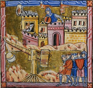 Ms 828 fol.33r Belägringen av Antiokia, från Estoire d