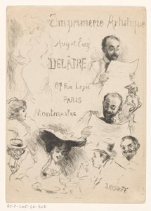 Visitkort från tryckeriet Eugène Delâtre i Paris av Willibald Wolf Rudinoff