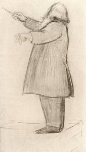 Johannes Brahms (1833-1897) tysk kompositör, dirigering (teckning) av Willy von Beckerath