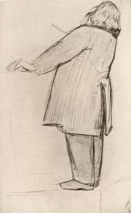 Johannes Brahms (1833-1897) tysk kompositör, dirigering (teckning) av Willy von Beckerath