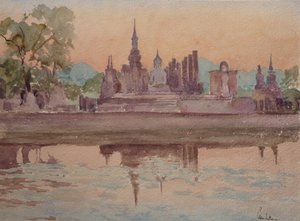 871 Sunset, Wat Maharath, Sukhotai av Wilson Clive