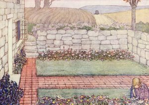 Barnens bok om trädgårdsskötsel: En stuga i Cornwall (färglitografi)