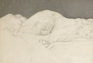 Landskapsstudie för Santisima Trinita, ca 1924 (penna och olja på papper) av Winifred Knights