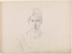 Självporträtt (blyerts på papper) av Winifred Knights