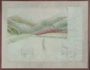 Studie för Santissima Trinita, c.1924 (penna och akvarell på papper) av Winifred Knights