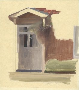 Ytterdörren till Line Holt Farm House (olja över penna på kalkerpapper)
