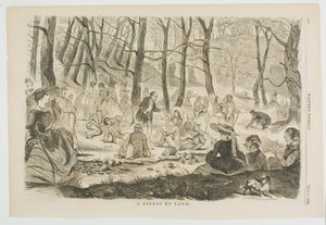 En picknick på land av Winslow Homer