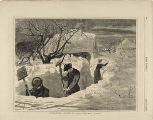En vintermorgon som skyfflar ut av Winslow Homer