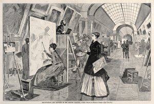 Konststudenter och kopister i Louvren, Paris av Winslow Homer