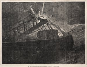 Till sjöss, signalering till ett förbipasserande ångfartyg av Winslow Homer