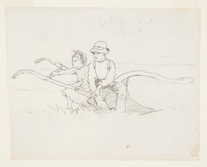 Pojke och flicka på en plog av Winslow Homer
