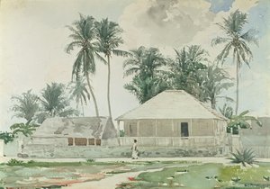Cabins, Nassau, 1885 (wc och penna på papper) av Winslow Homer