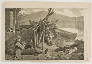 Camping ute i Adirondack Mountains av Winslow Homer